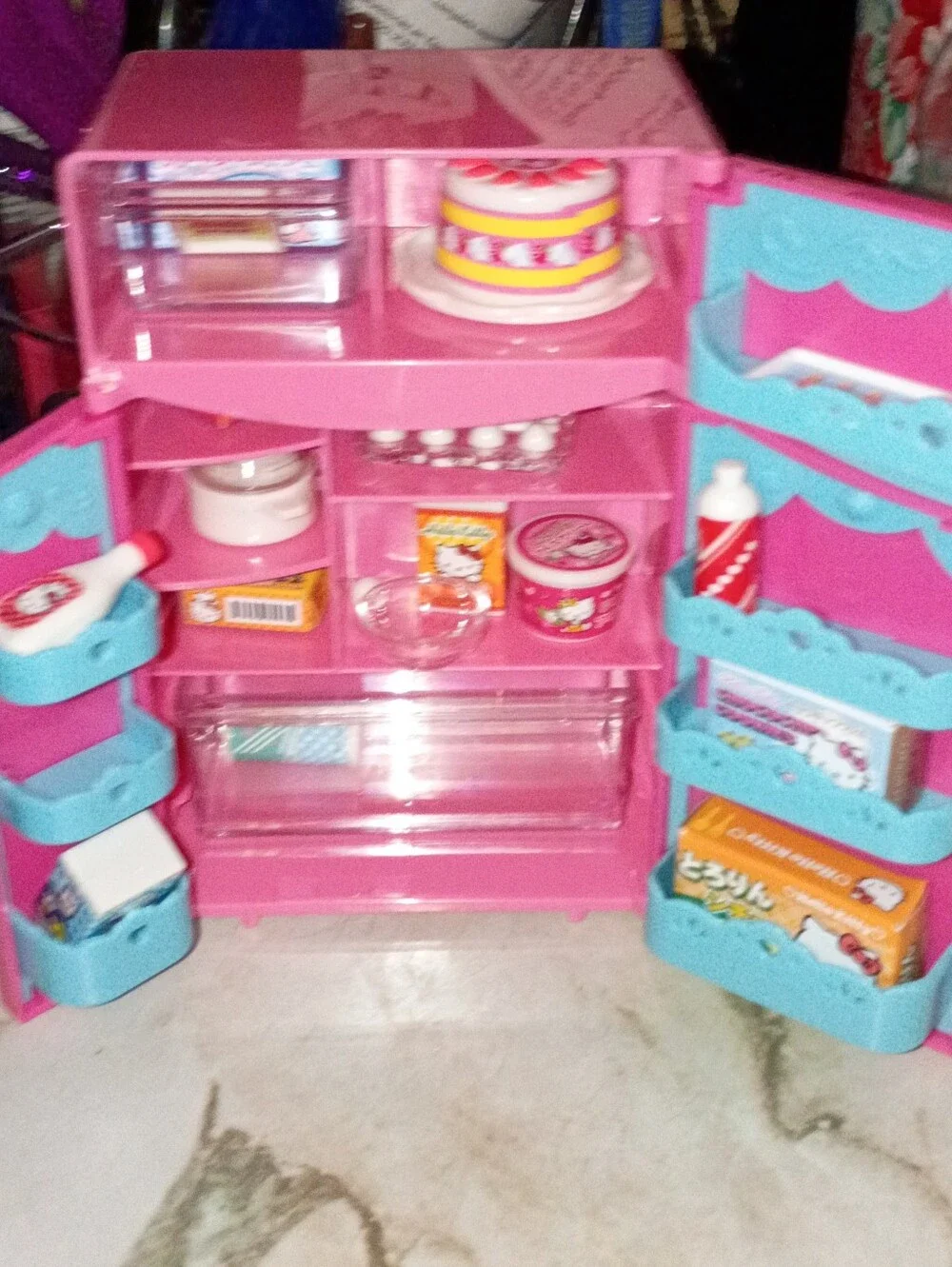 Hello Kitty 2016 Pink Fridge Filled With HK Food